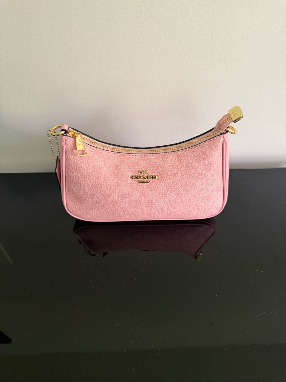 Coach Pink Mini Shoulder Bag with Gold Hardware